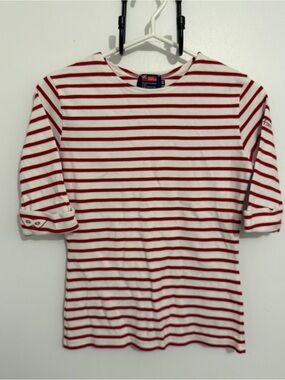 Armor Lux Red and White Striped Breton Top
